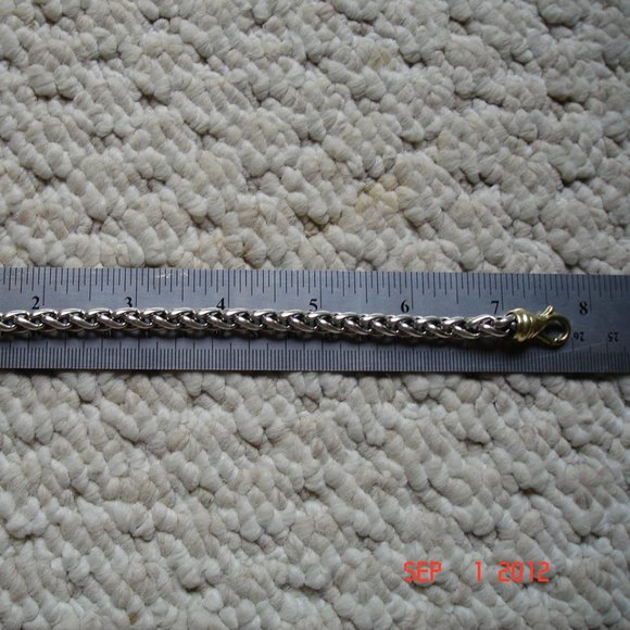 David Yurman Wheat 14K Gold/SS .925 Bracelet - Picture 10 of 10